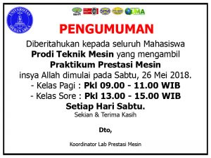 praktikum prestasi mesin